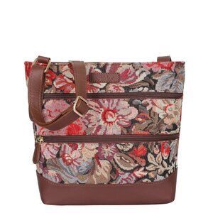 Women’s Tapestry Messenger Sling Bag in Floral Pattern – Crossbody Bag Purse